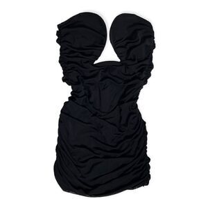 Guilty of Glam Ruched Strapless Mini Dress Black